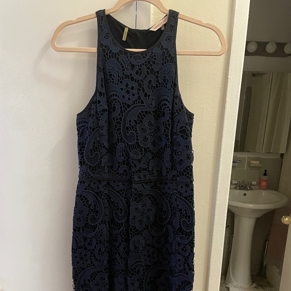 Rebecca Taylor Lace Dress, Navy, Size 4